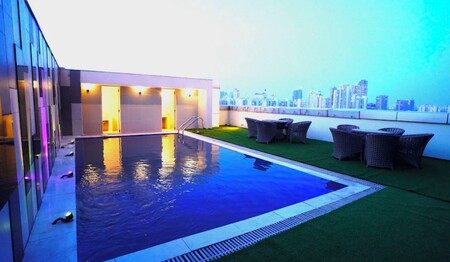 Rooftop-Pool Hotel Sakura Gold Gurgaon auf Ihrer Rundreise Indien & Nepal für Singles & Alleinreisende