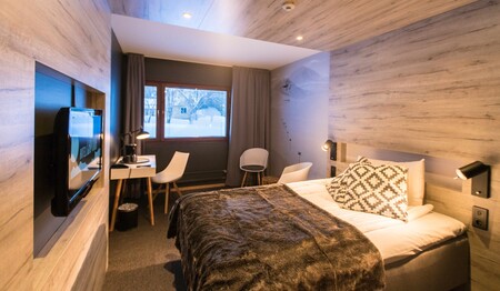 Modernes Einzelzimmer im Hotel Laponia für Singles & Alleinreisende in Arvidsjaur.