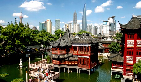 Shanghai Skyline Bund Yu-Garten Singlereise